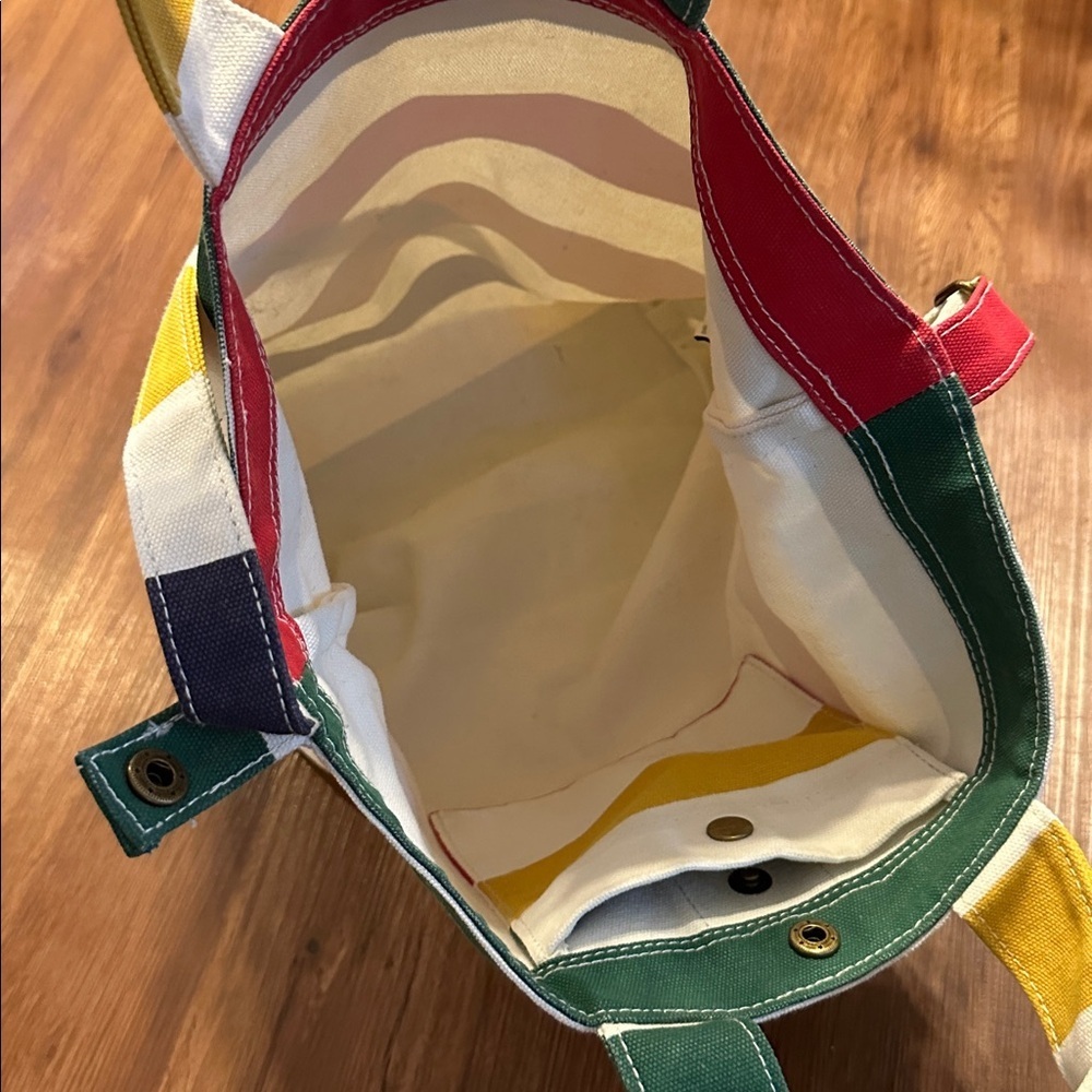 BAGGU X HBC HUDSON BAY COMPANY STRIPE Canvas Tote Crossbody Bag RARE 2012 - Picture 9 of 10